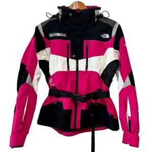 North Face Steep Tech Womens Ski Jacket Size Medium Pink Black White